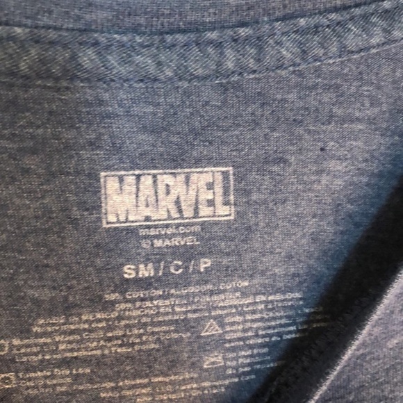 MARVEL | Men’s MARVEL Logo Blue T-Shirt, Size Small - Picture 2 of 3
